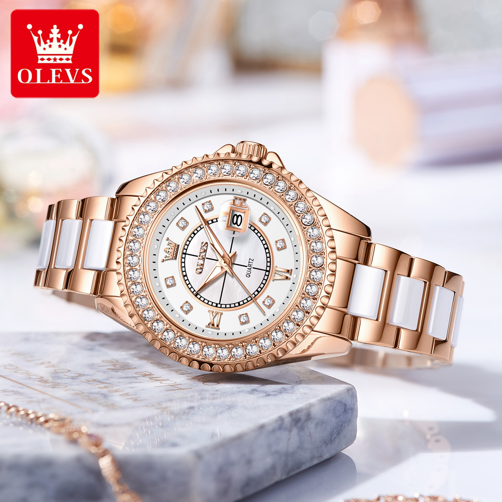 Luxury Ceramic Watch - OLEVS 3685 Luxury Women's Watch Top