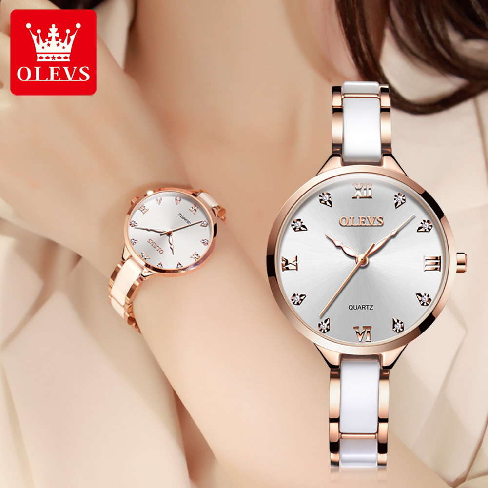 Luxury Ceramic Watch - OLEVS Ceramic Dress Women Watch Luxury