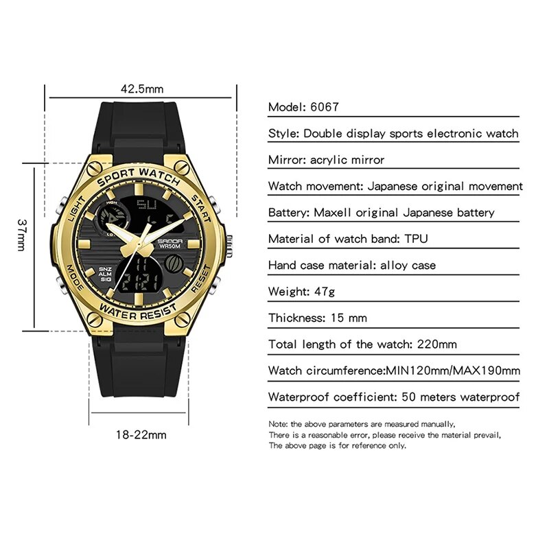 SANDA Brand G Style LED Digita - Waterproof Diving Watch recension och pris