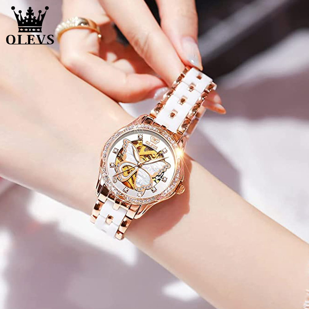 OLEVS Women's Automatic Watche - Luxury Ceramic Watch recension och pris